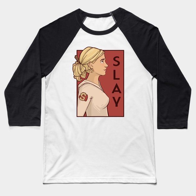 Slay Baseball T-Shirt by KHallion